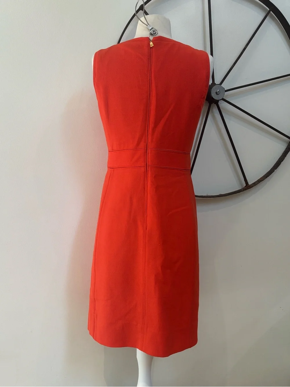 Tory Burch Mariel orange wool blend sheath knee length dress